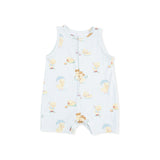 Vintage Spring Ducklings Green - Sleeveless Shortie Romper