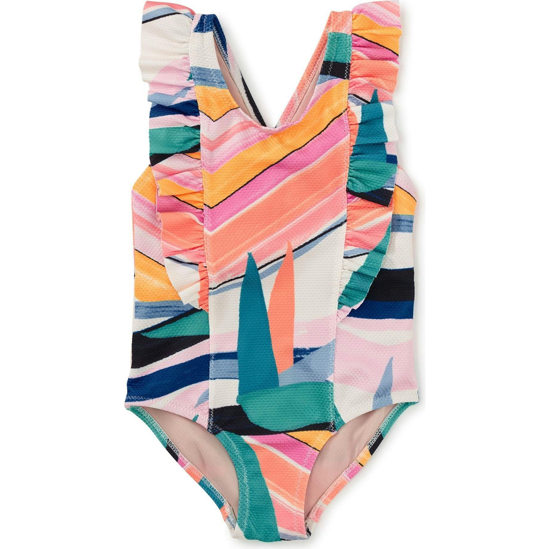 Ruffle One-Piece Swimsuit, Multi