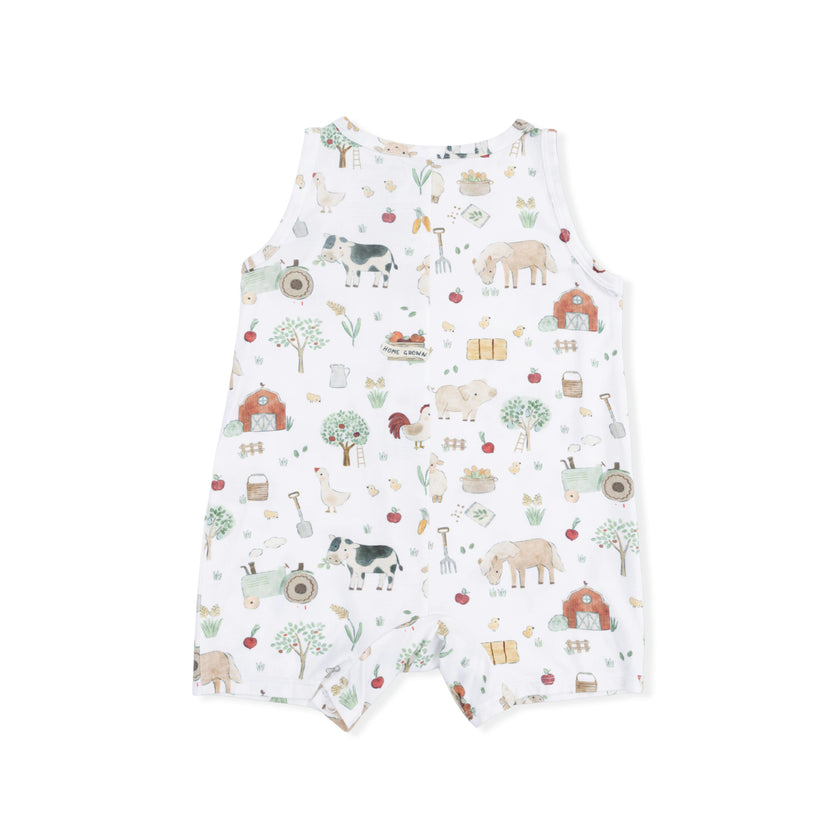 Cute Farm Animals Uni - Sleeveless Shortie Romper