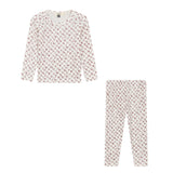 Printed Ribbed Elastic Waist Top and Pants Two Piece Set
