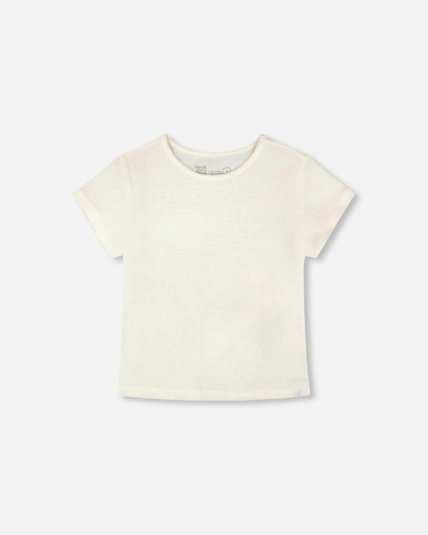 Crinkle Jersey T-Shirt Off White