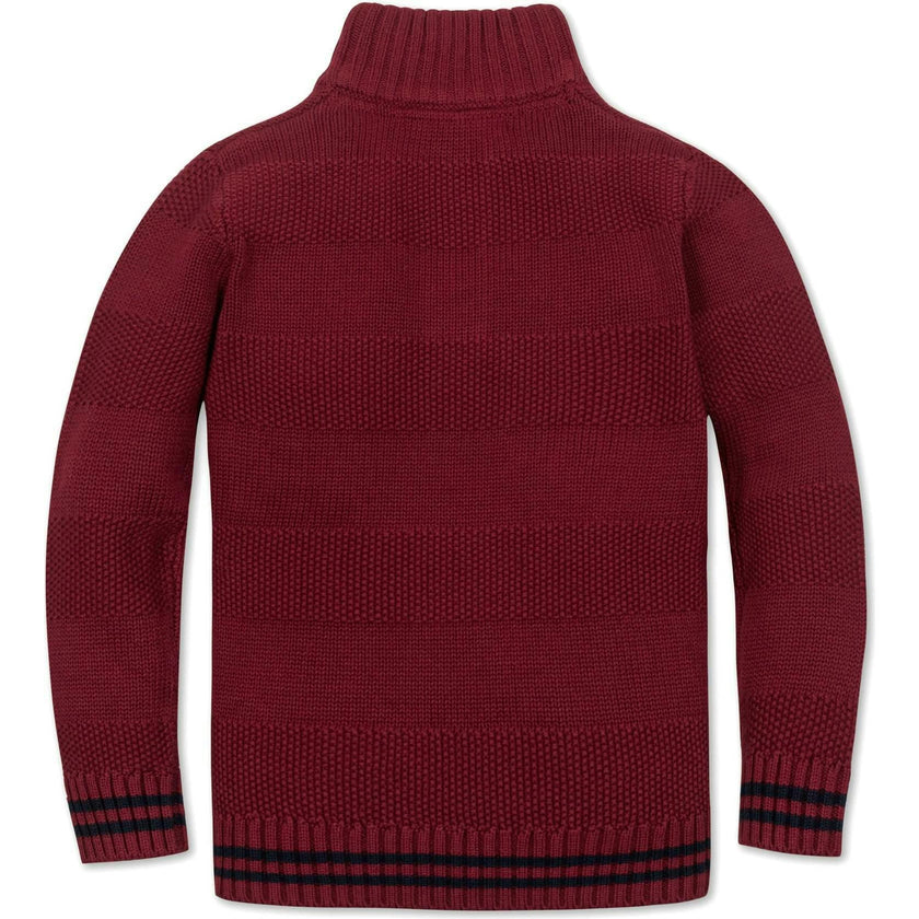 Organic Mock Neck Stripe Sweater