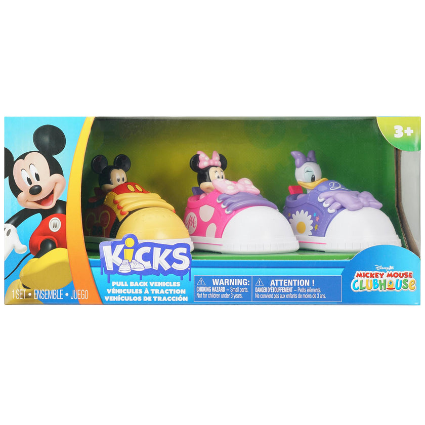 Disney Jr: Kicks Pull-Back Vehicles - 3pk (Mickey, Minnie, Daisy)