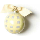 Welcome Sweet Baby Gingham Glass Ornament