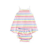 Rainbow Stripe Smocked Tank Dress