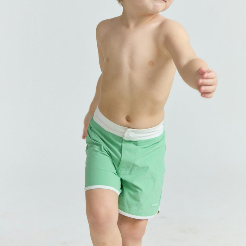 boys gustavia green board shorts
