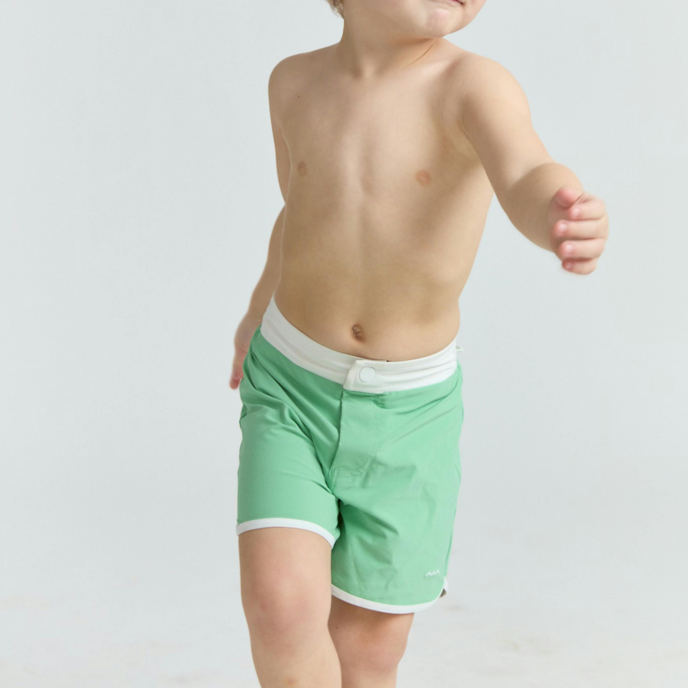 boys gustavia green board shorts