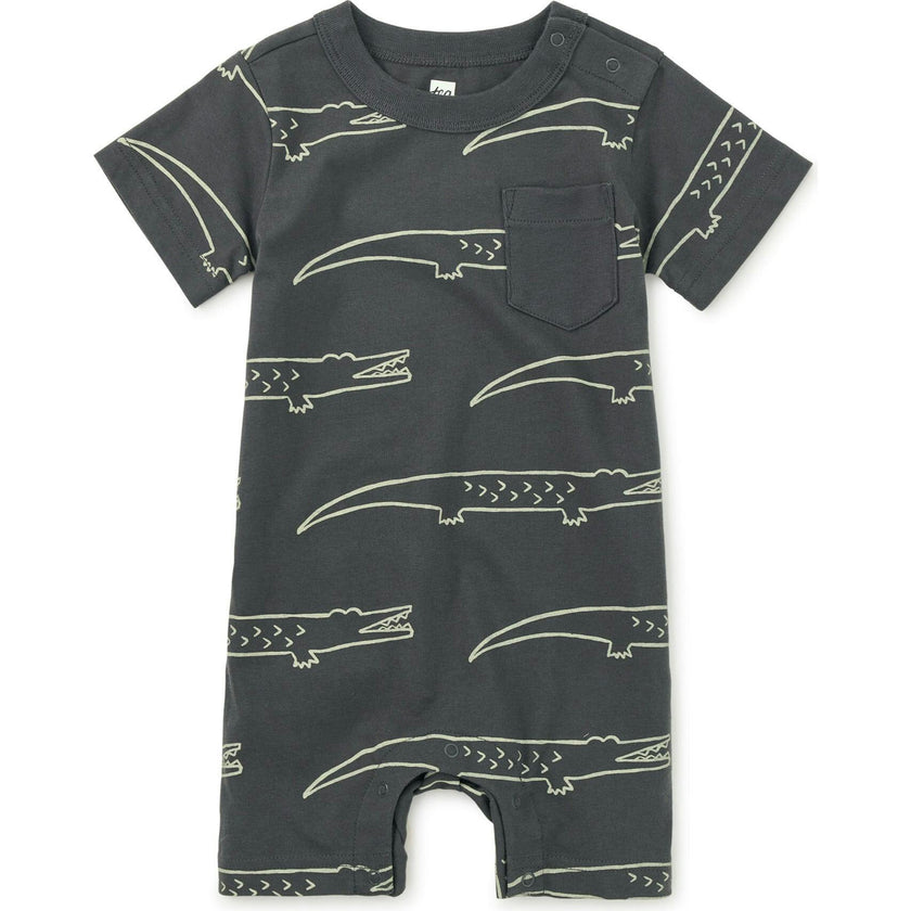 Baby Pocket Shortie Romper, Grey