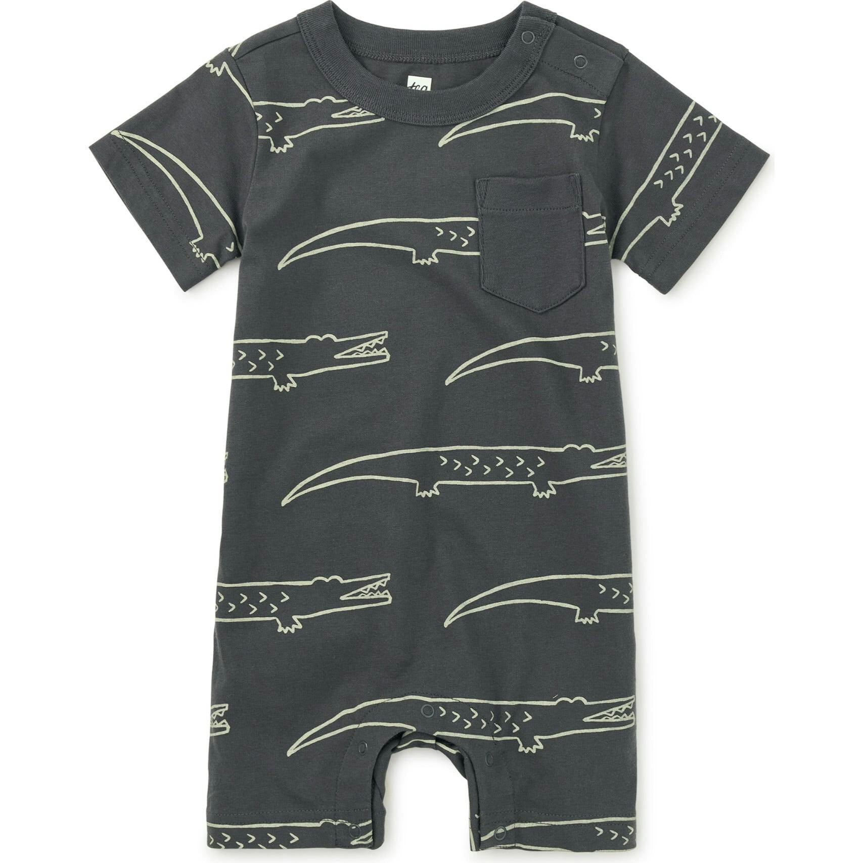 Baby Pocket Shortie Romper, Grey