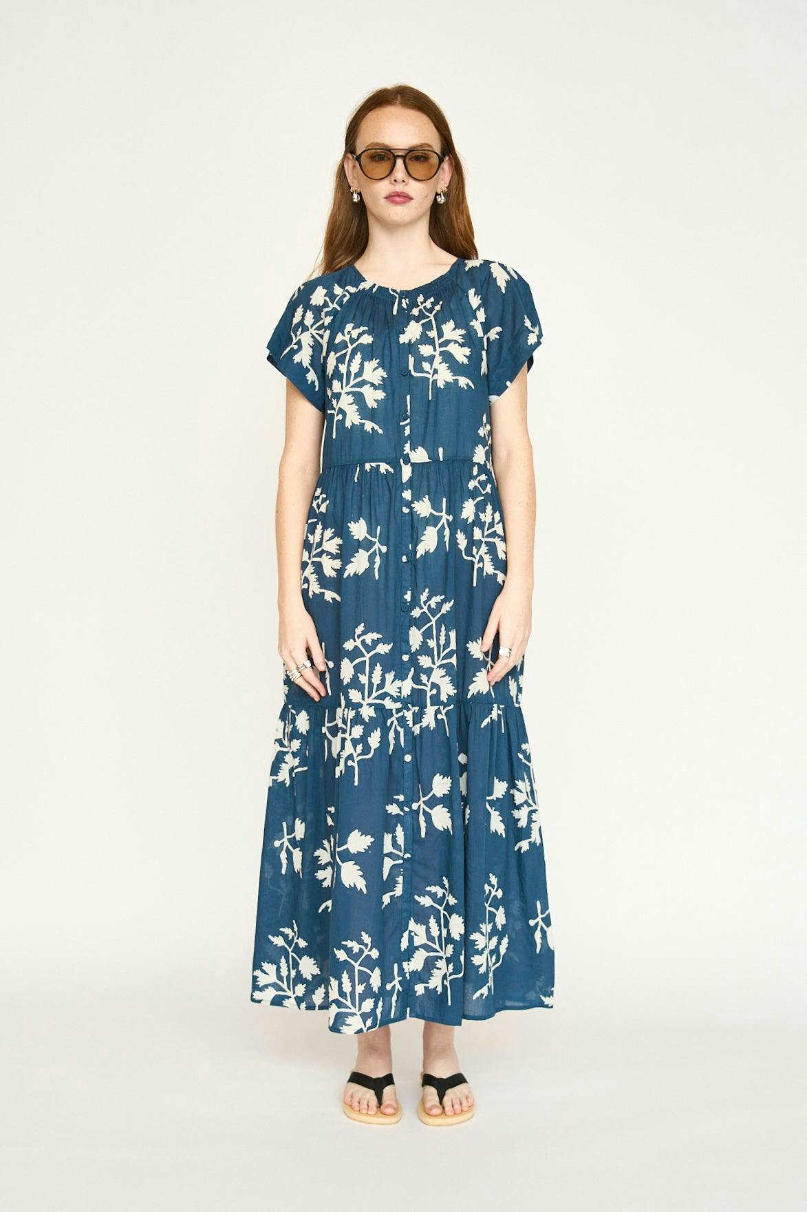 Vienna Maxi Dress in Navy Fig