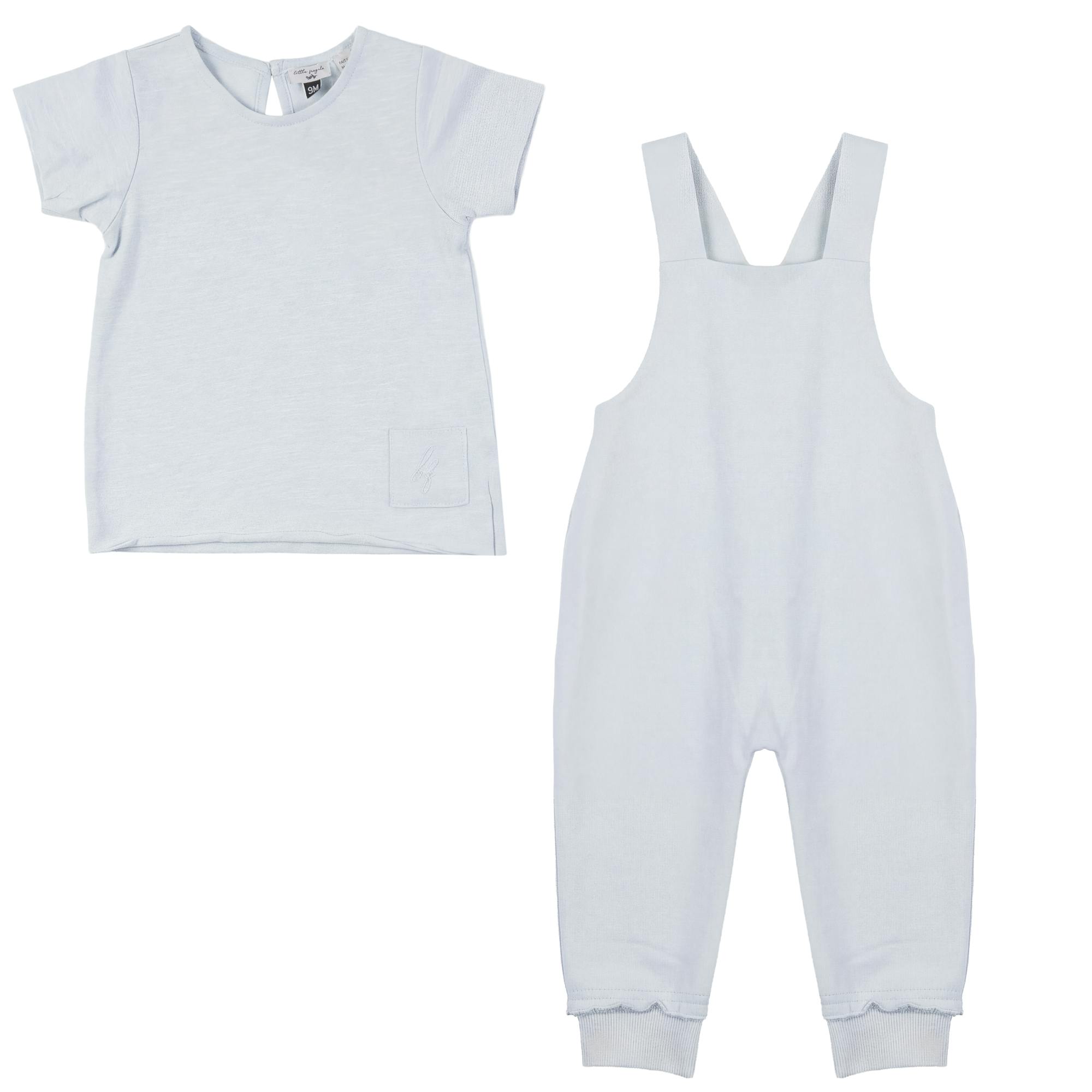 Tee and Cross Back Overall Set
