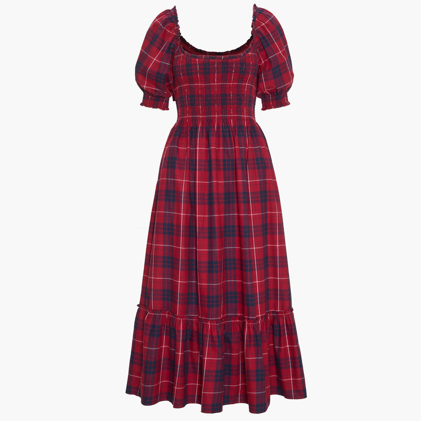 The Louisa Nap Dress - Cherry Tartan