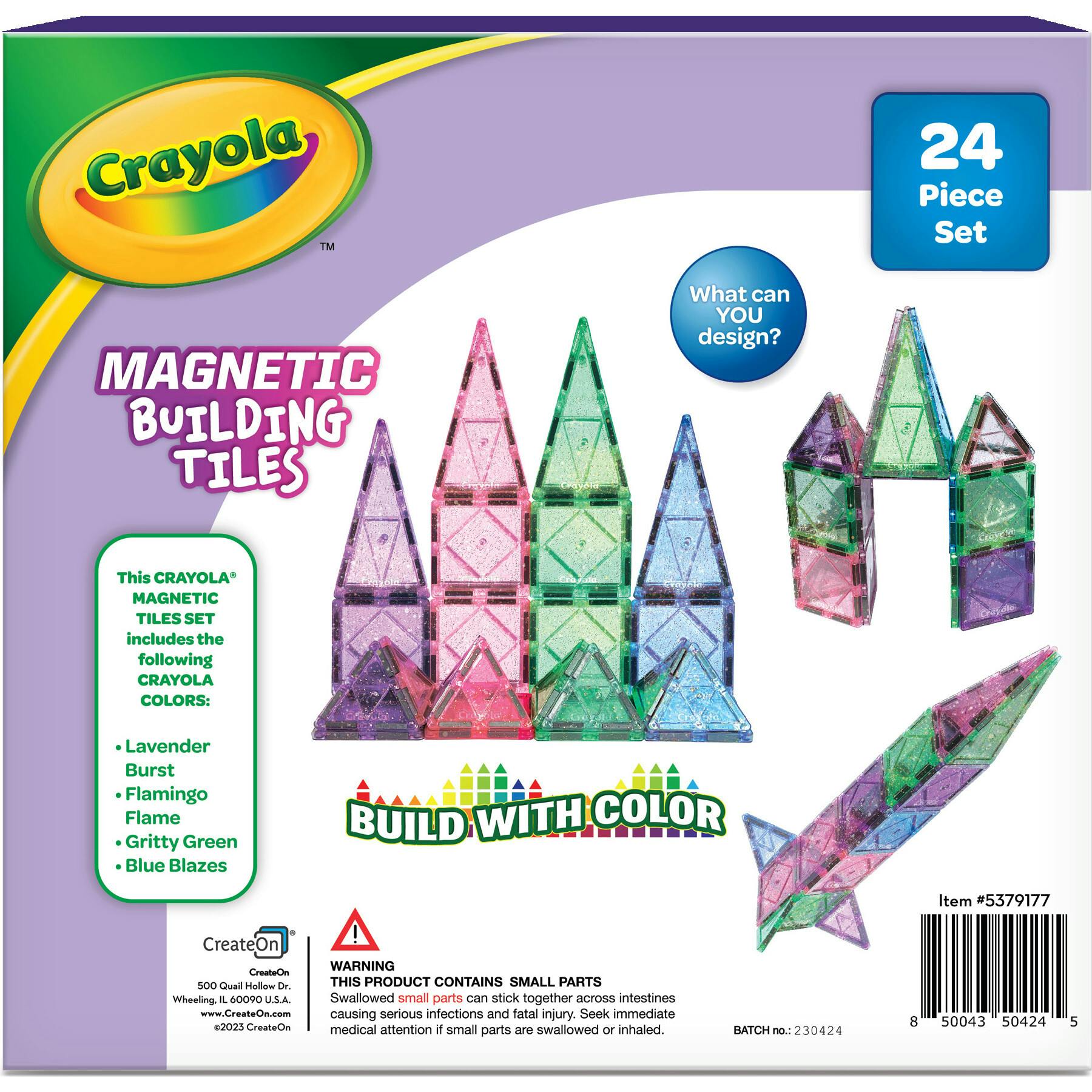 Crayola Glitter Magnetic Tiles 24 Piece Set