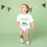 New To The Club Patch Short Sleeve Romper - White
