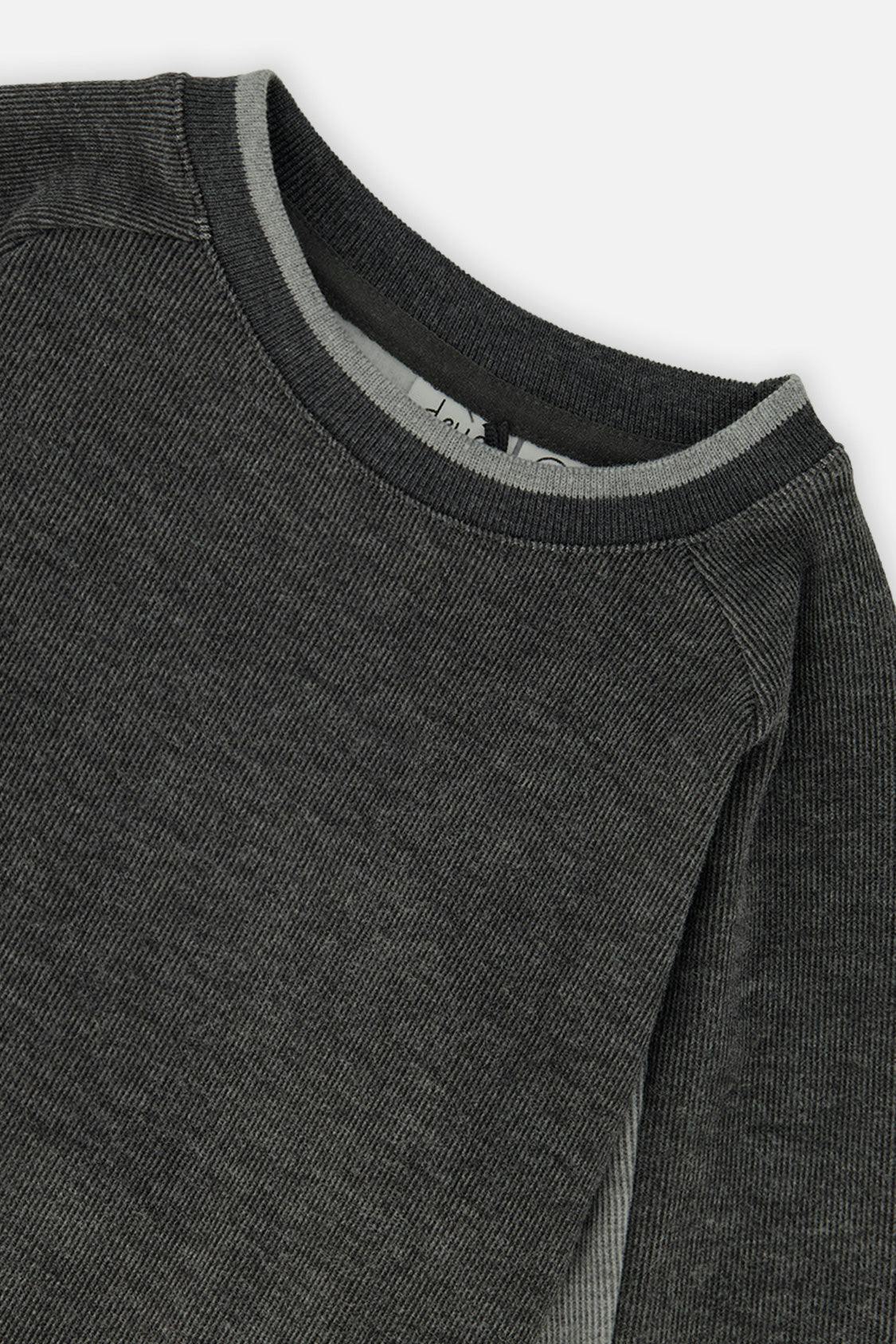 Flat Back Rib Sweatshirt Grey