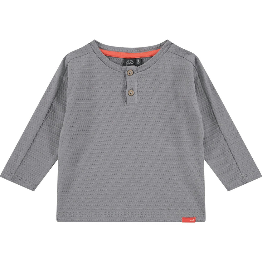 Long Sleeve Textured Henley Shirt