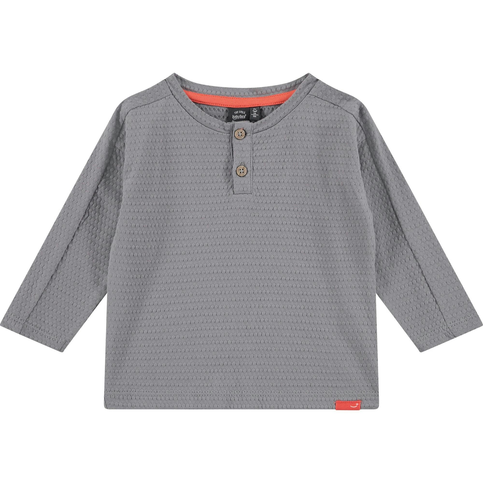 Long Sleeve Textured Henley Shirt