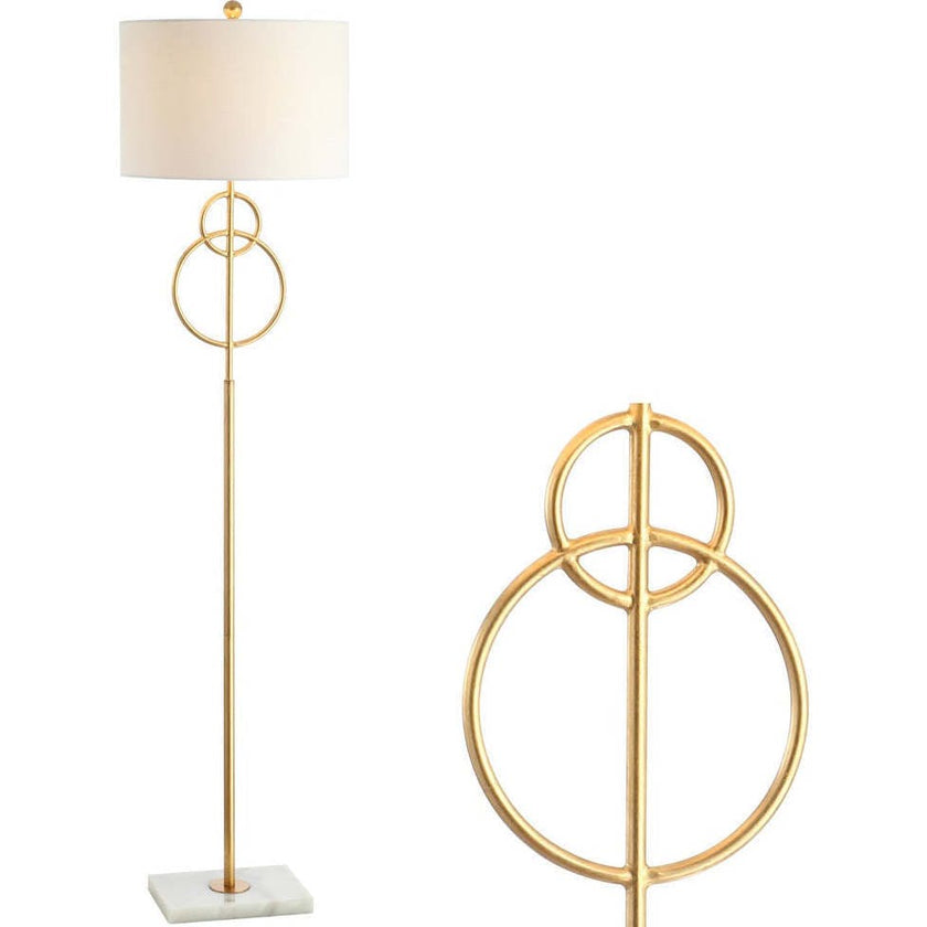 Haines 60" Modern Circle Marble/Metal LED Floor Lamp