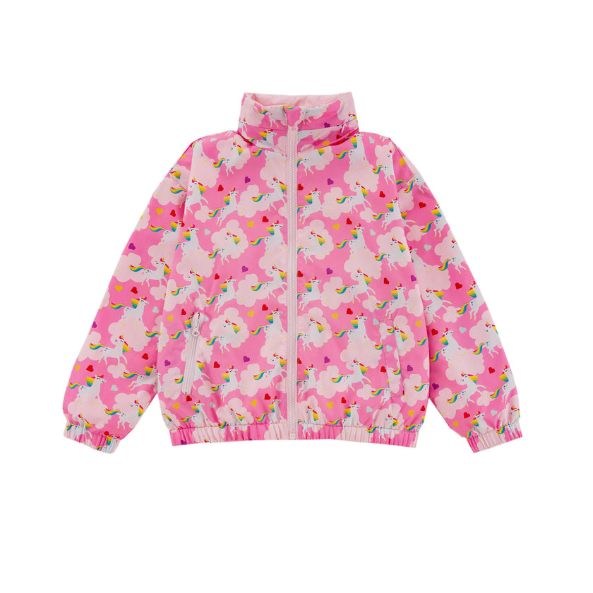 Max Reversible Rain Jacket Windbreaker, Dancing Unicorn