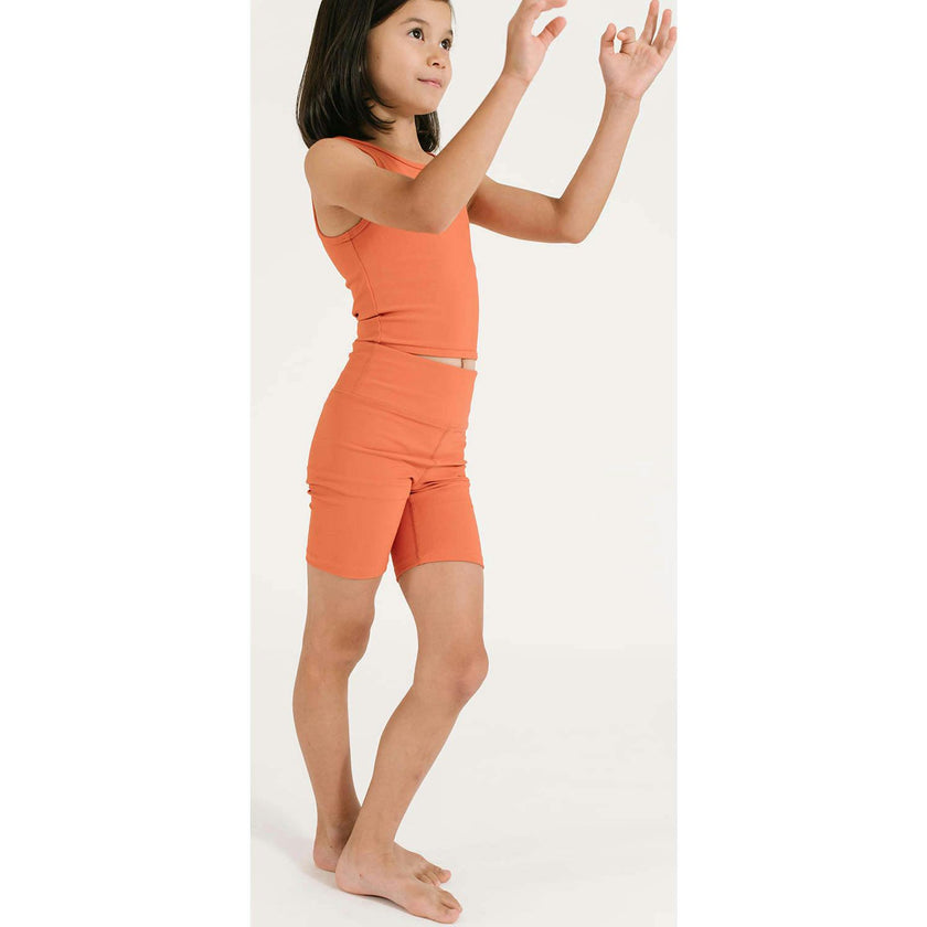 Ribbed Cycle Shorts, Orange