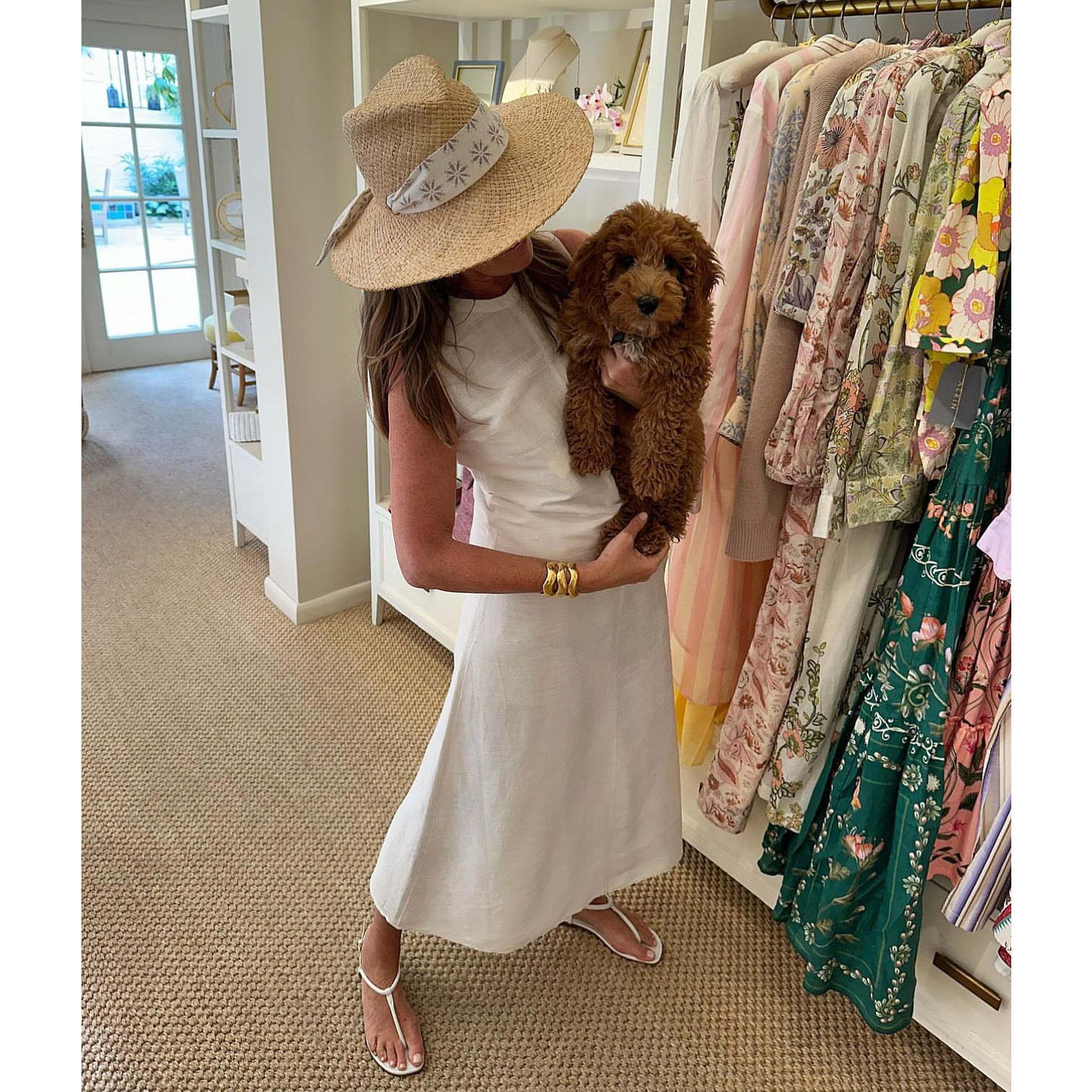 Women's Amaryllis Wide & Short Brim Grosgrain Ribbon Sun Hat