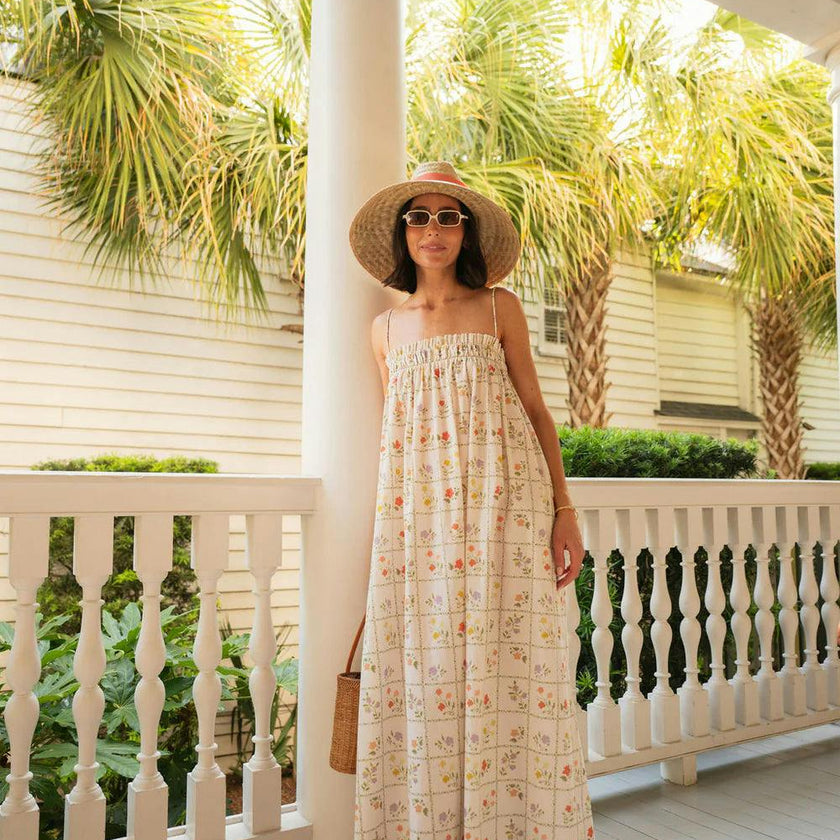 Begonia Sun Hat - Long Coral Grosgrain Ribbon