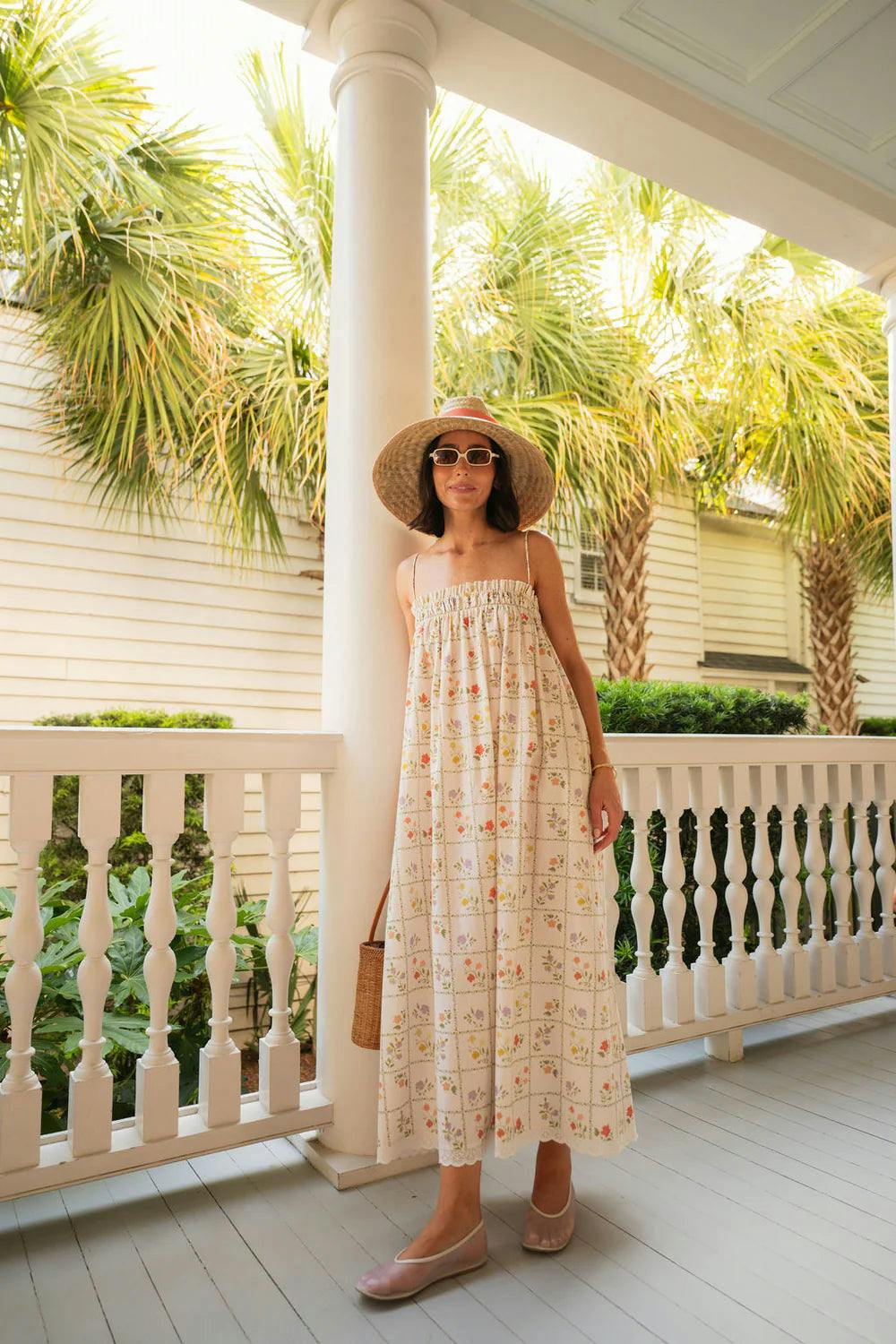 Begonia Sun Hat - Long Coral Grosgrain Ribbon