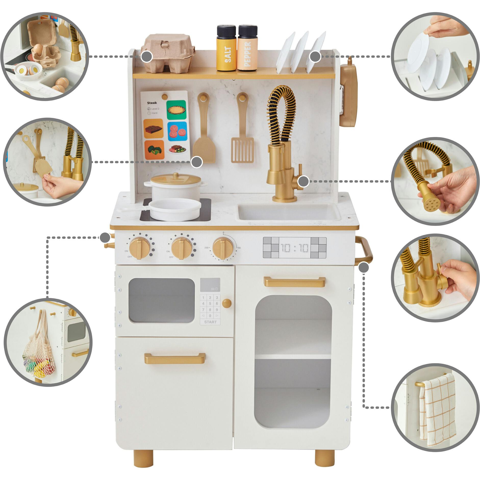 Little Chef Memphis Small Play Kitchen - White/Gold