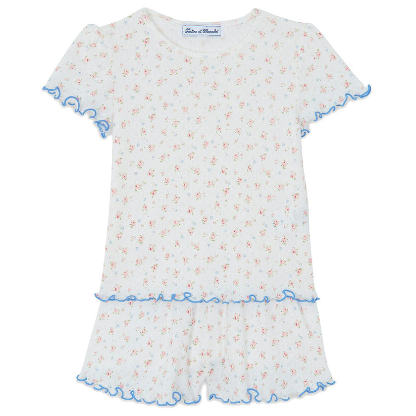 TARTINE ET CHOCOLAT Pointelle Lettuce Hem Pajamas