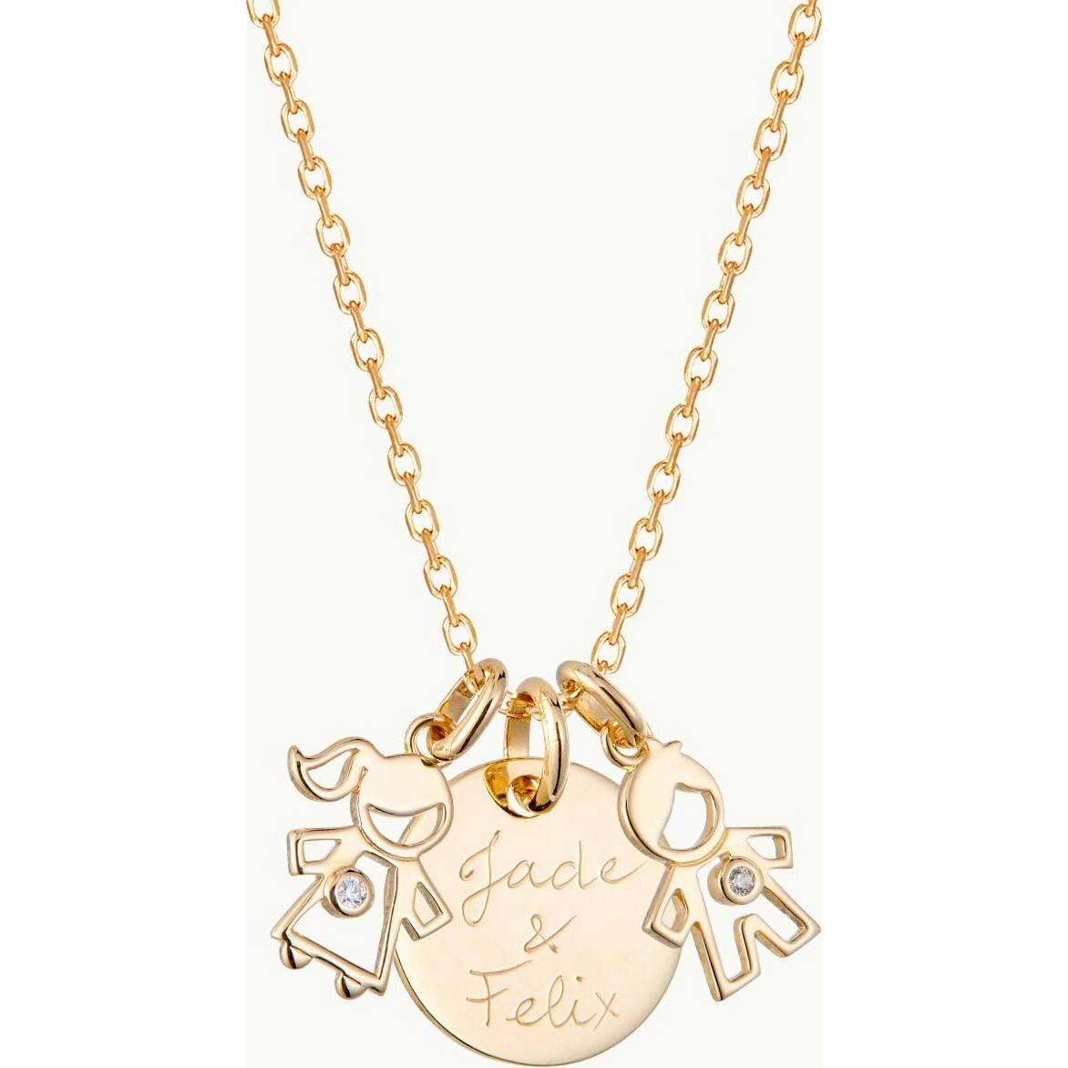 Personalized Crystal Mummy Necklace, 14k Gold Plated