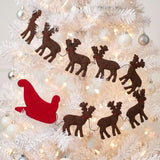 Handmade Reindeer Christmas Garland and Bunting Hand Felted Wool - 6'