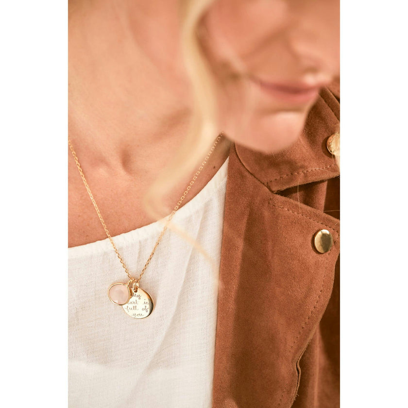 Personalized Gemstone Necklace, Rose Gold Plated