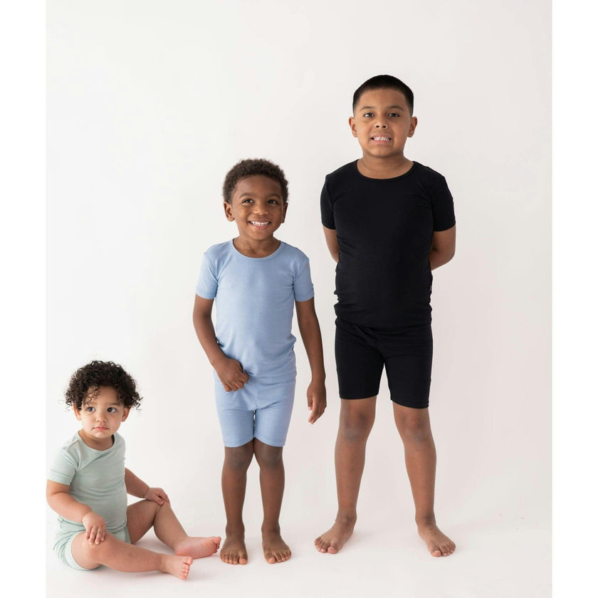 Short Sleeve Toddler Pajama Set, Slate