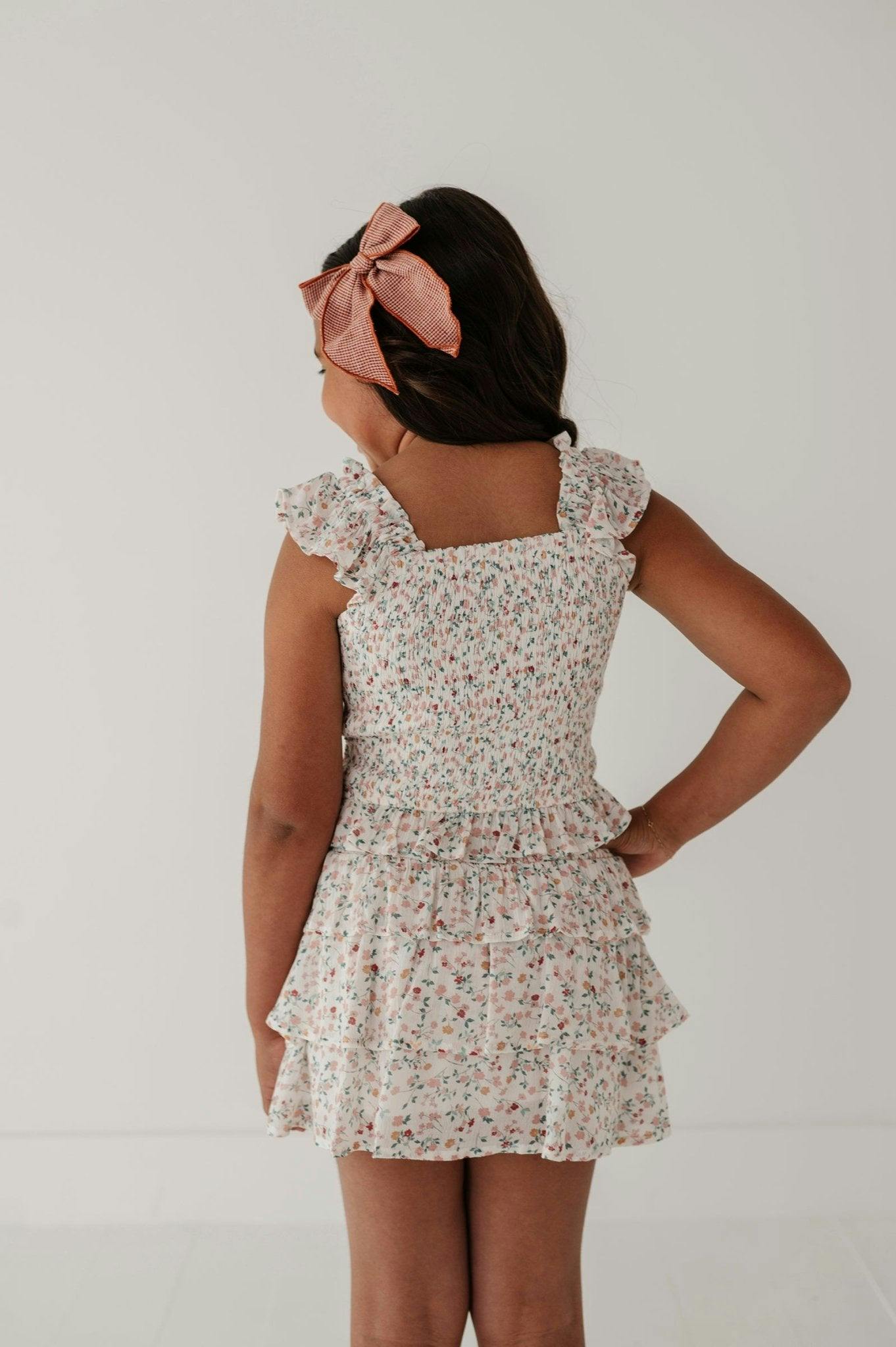 Girls Tiered Mini Skirt in Wildflower