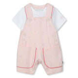 Pale Pink Dungarees T-Shirt Set