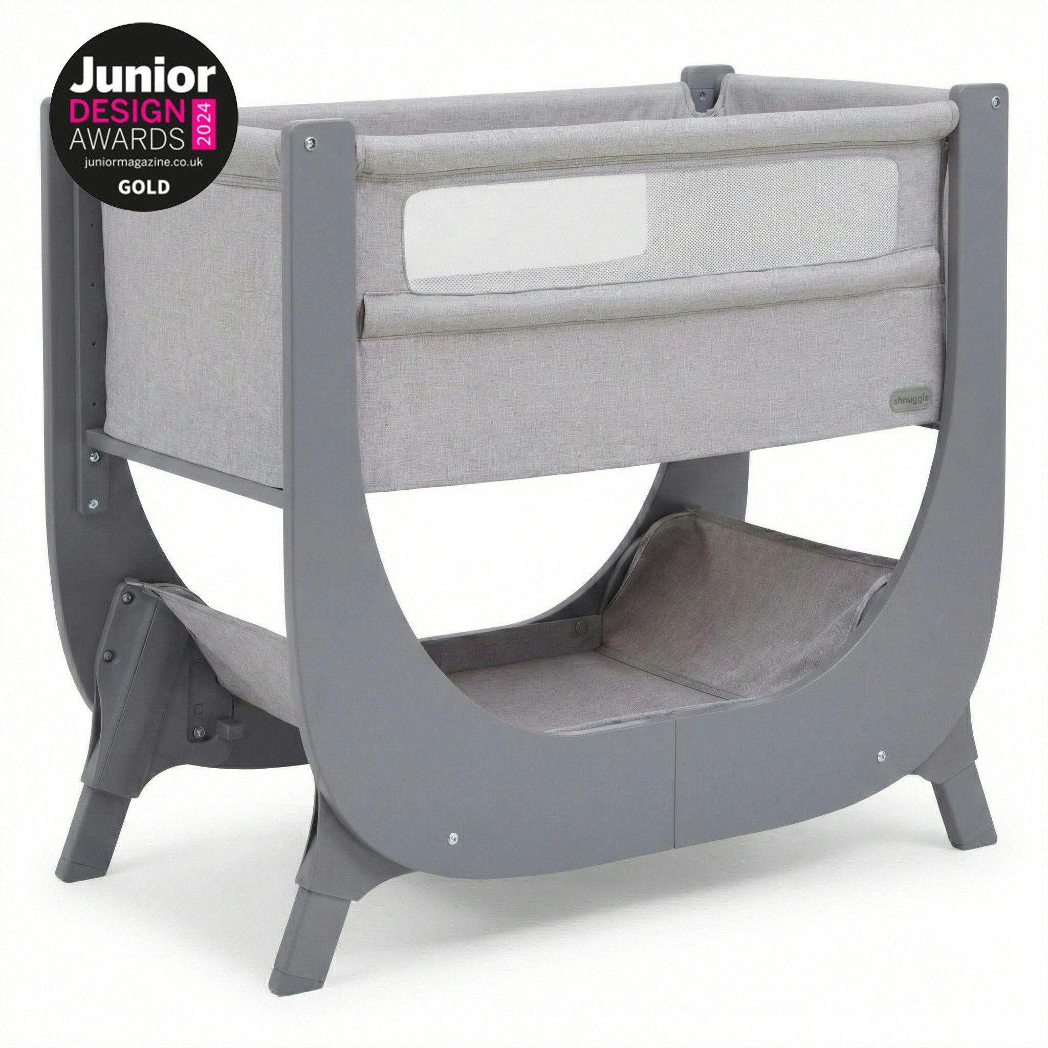 Shnuggle Air Lite Bedside Bassinet | Infant Crib | Height Adjustable Baby Bed with Mattress