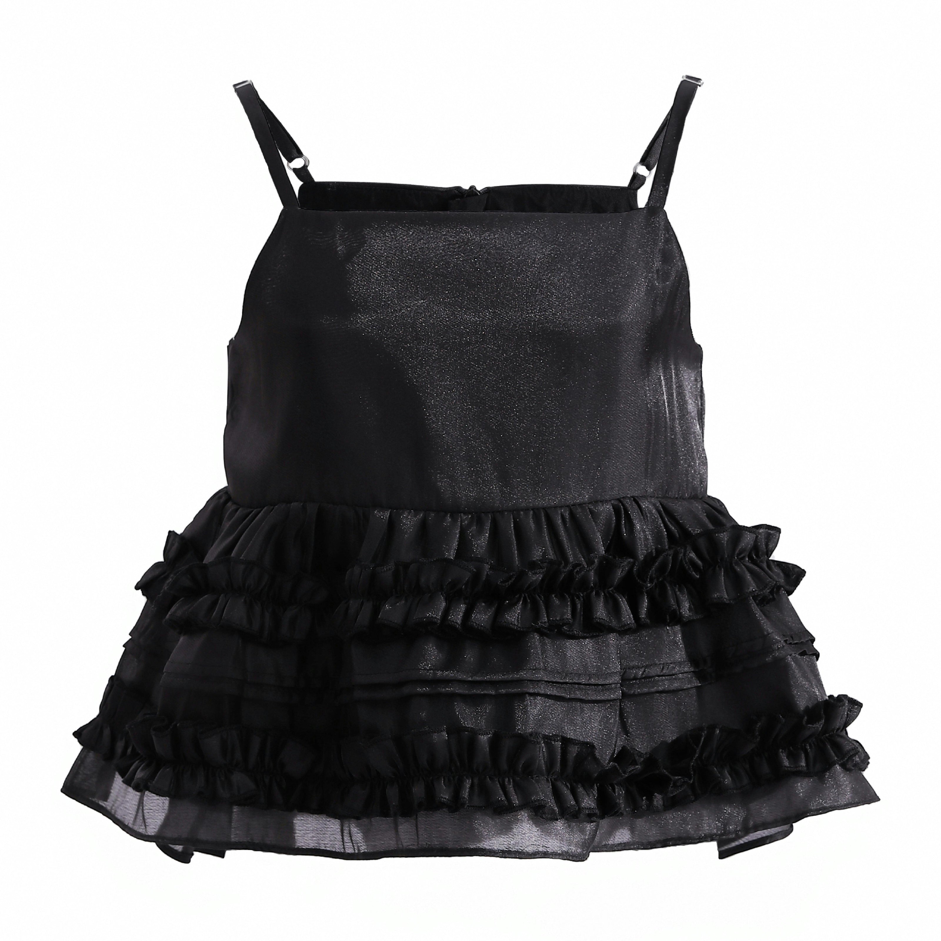 Black Calista Ruffle Skirt Set
