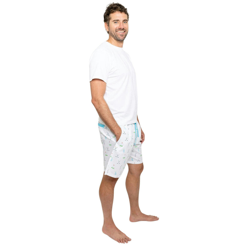 Men's Golf Sleep Shorts - Organic Cotton Poplin