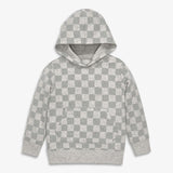 Kids cozy fleece pullover hoodie in checks