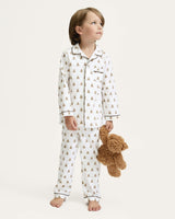 Kid's Twill Pajama Set in Teddy Tales