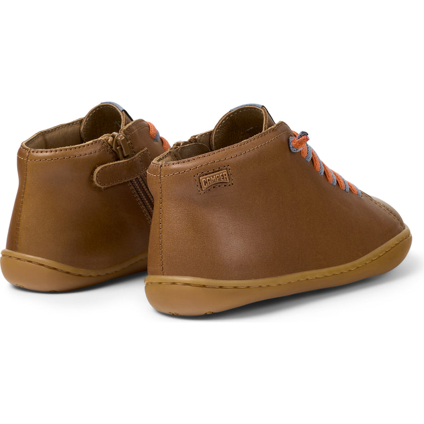 Kids Peu Lace-Up Ankle Boots, Brown