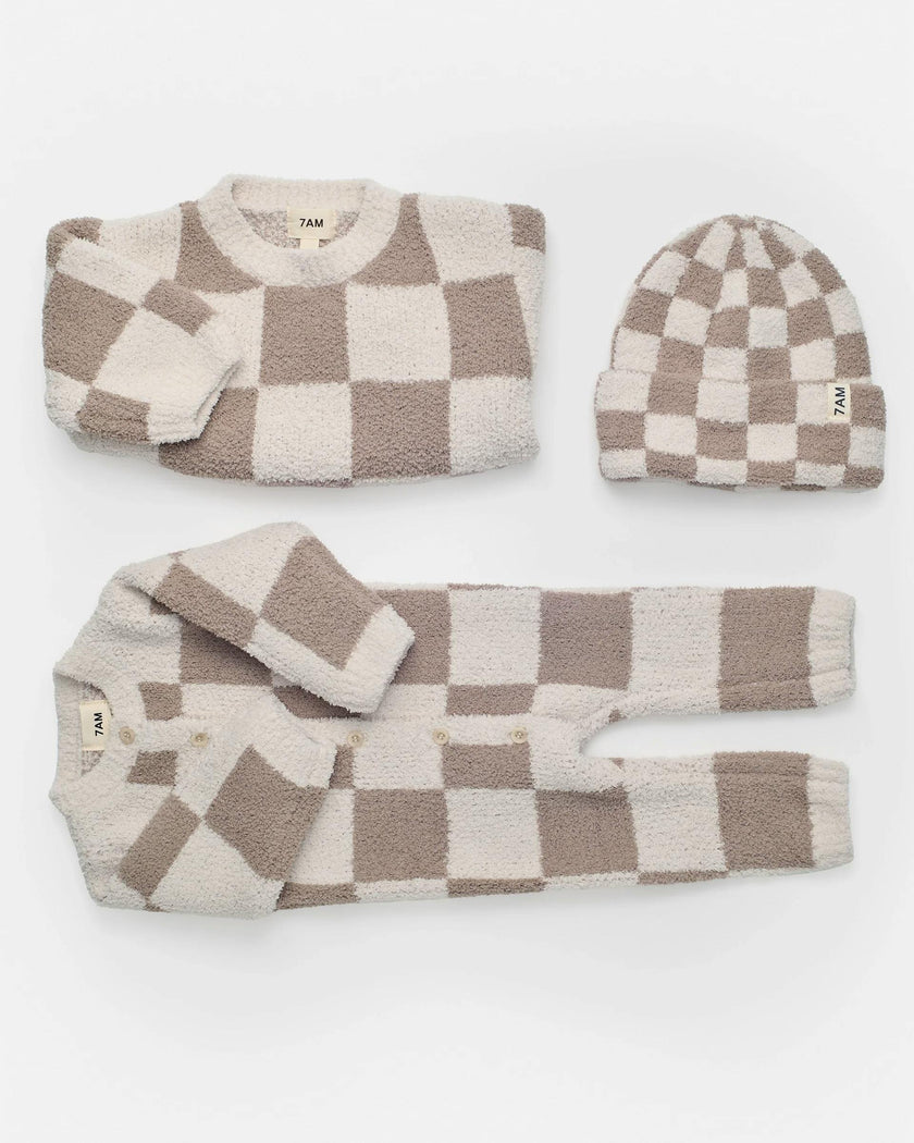 Boxy Sweater • Checkers Fuzzy