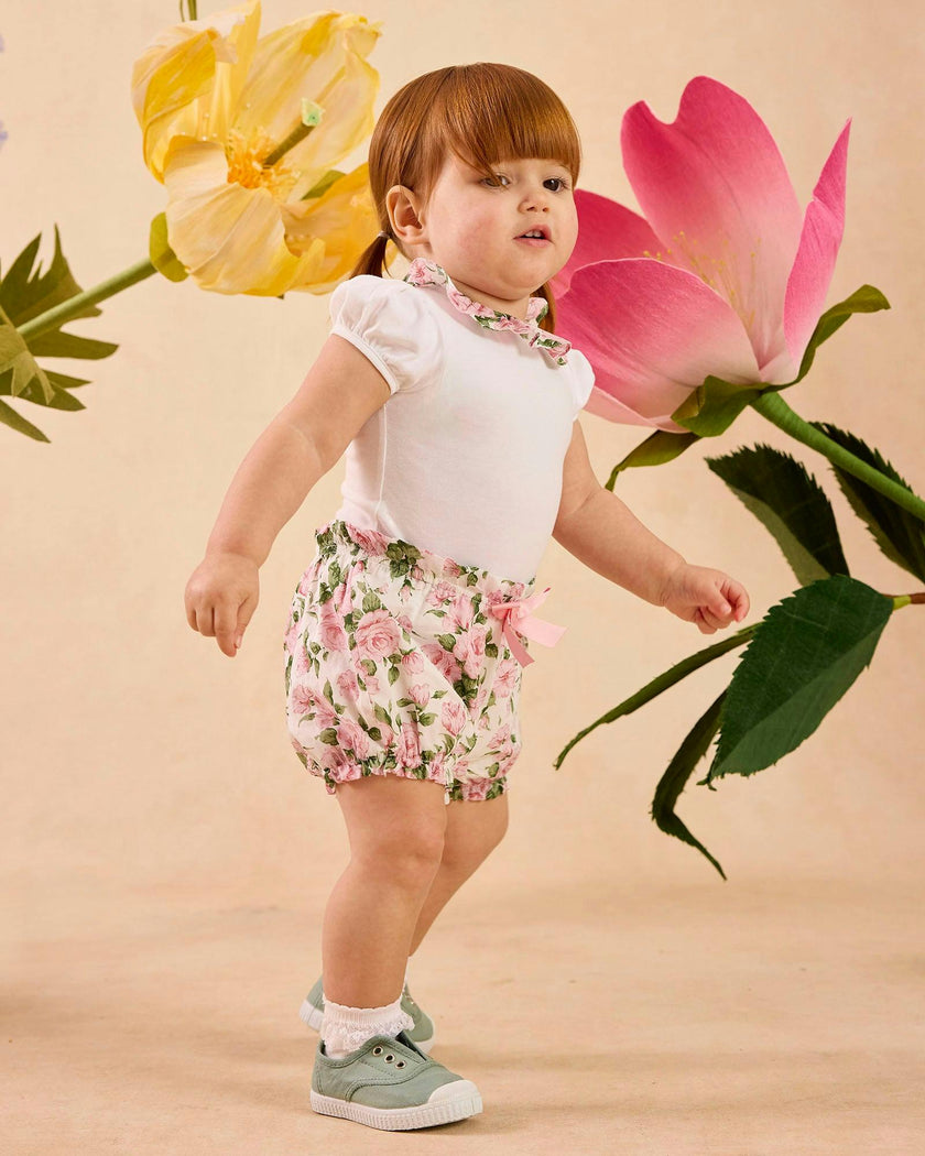 Baby Short-Sleeved Willow Bodysuit in Carline Rose