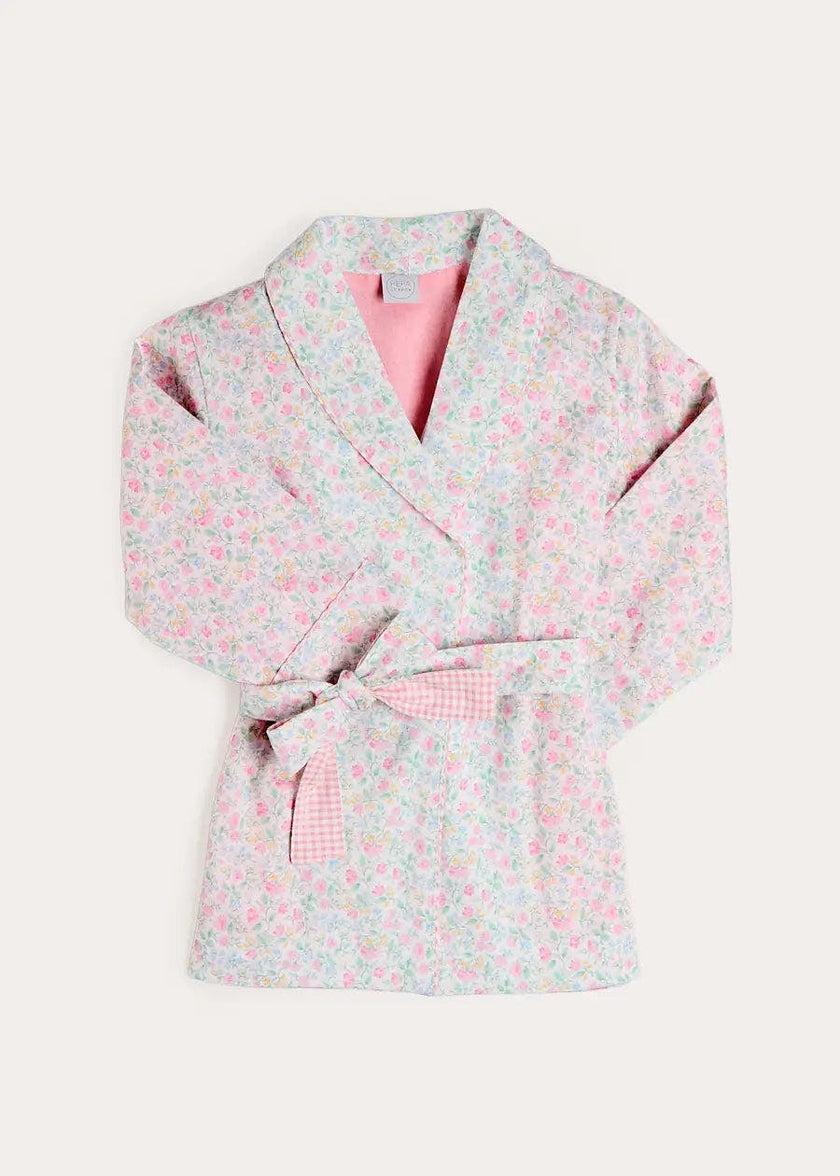 Harriet Floral Light Weight Dressing Gown in Pink (2- 10yrs)