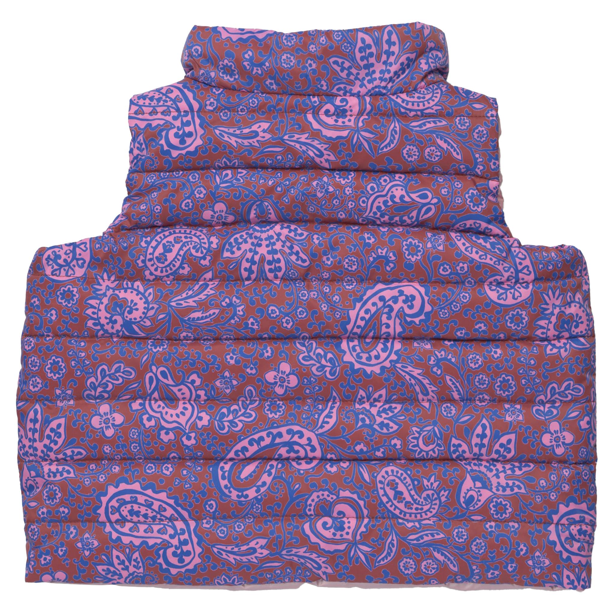 Girls Reversible Riley Vest - Purple Paisley Vines