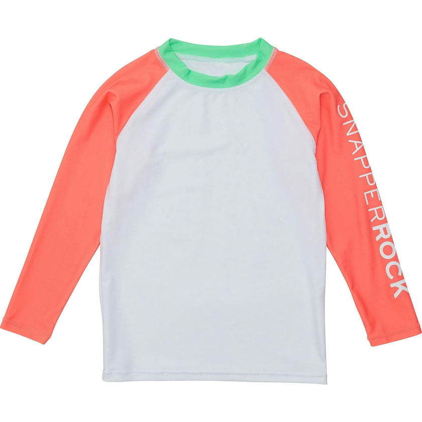 Crew Neck Contrast Long Raglan Sleeve Sustainable Rashguard