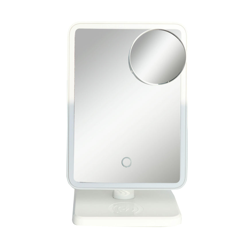 Glam Studio Vanity Mirror and Bluetooth Speaker-White