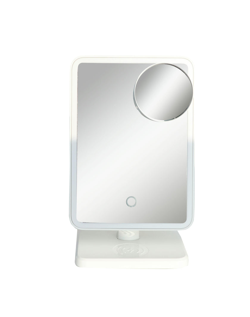 Glam Studio Vanity Mirror and Bluetooth Speaker-White