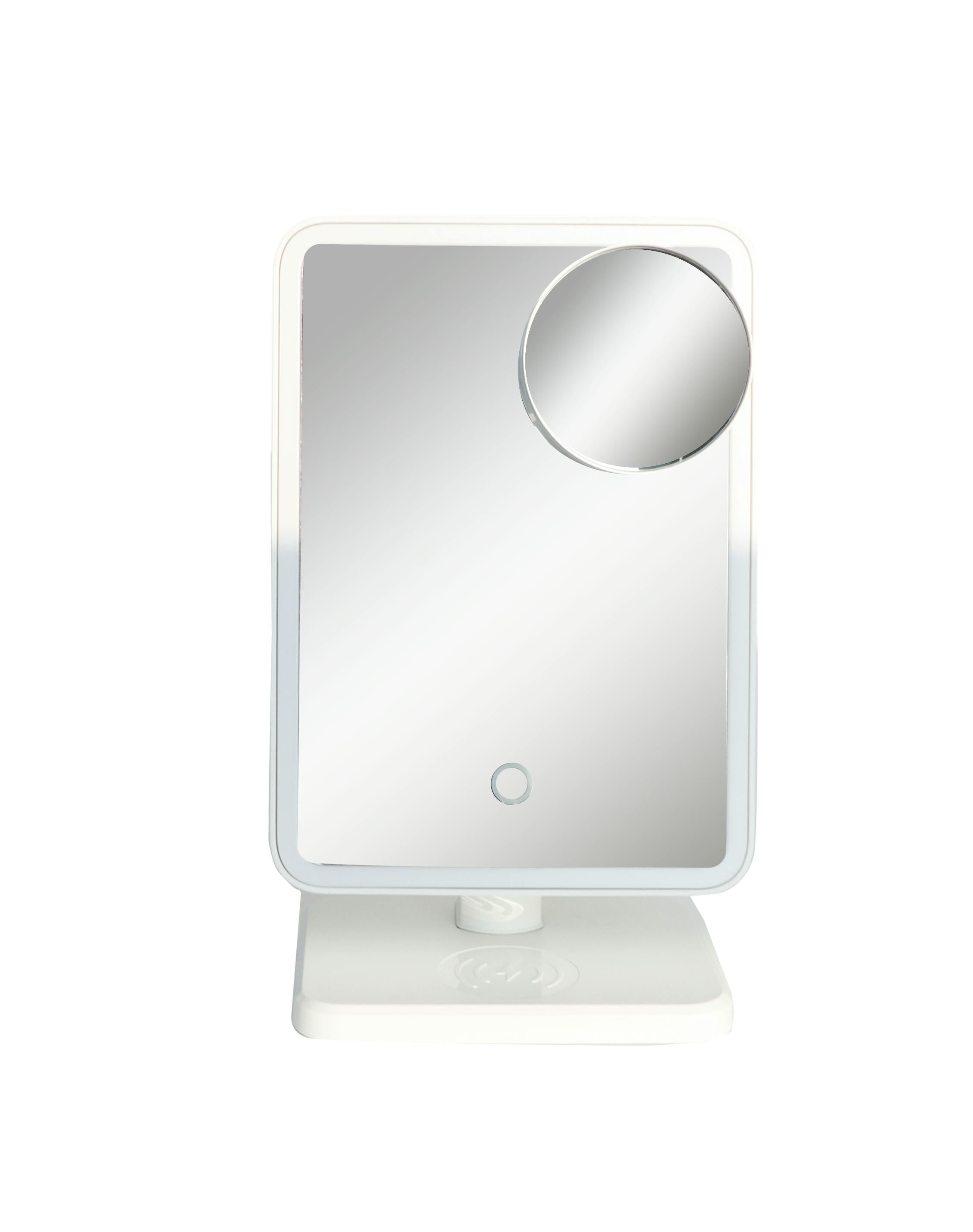 Glam Studio Vanity Mirror and Bluetooth Speaker-White