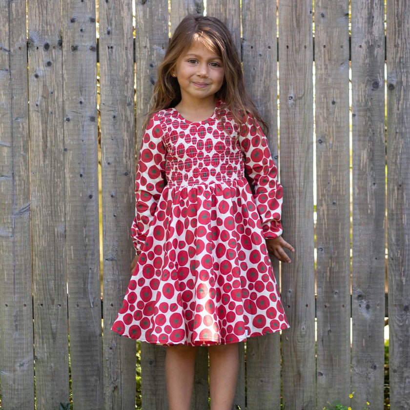 Ruched Dress in Tomato